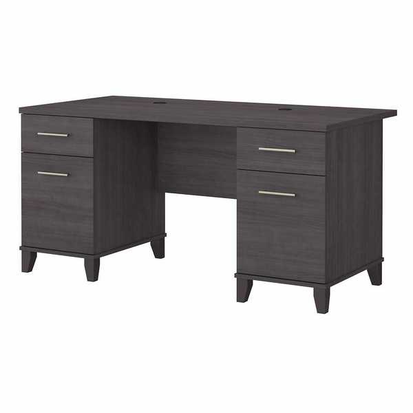 Bush Business Furniture Somerset 60W Office Desk W/ Drawers in Storm Gray WC81528K